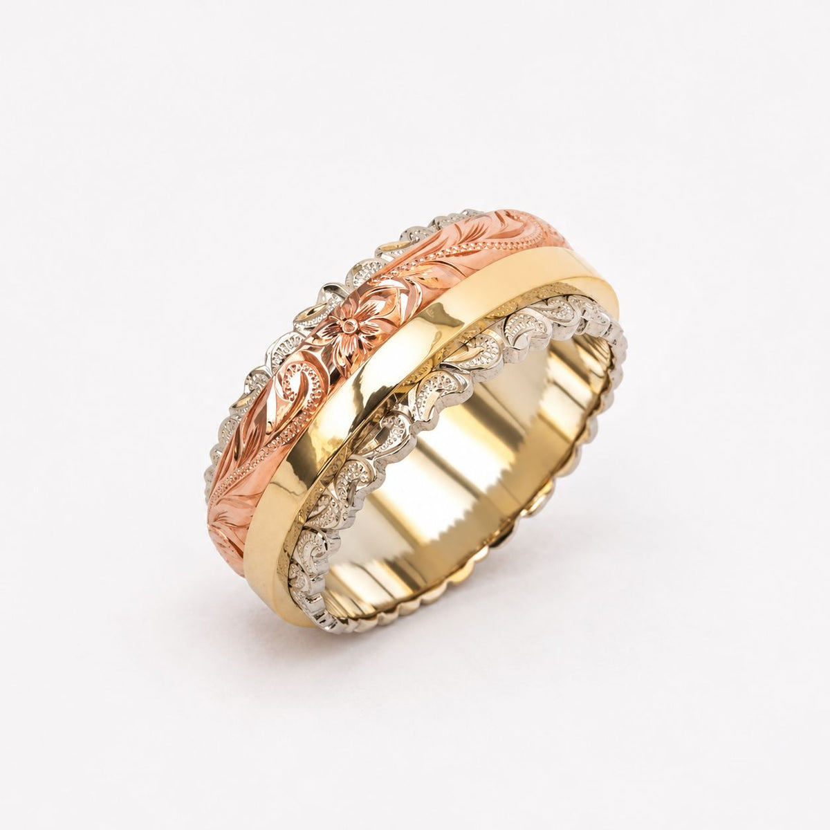 Vintage Rose Floral Golden Ring