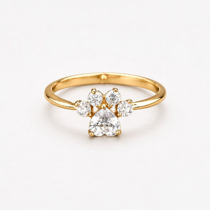 Vintage Zirconia Paw Ring