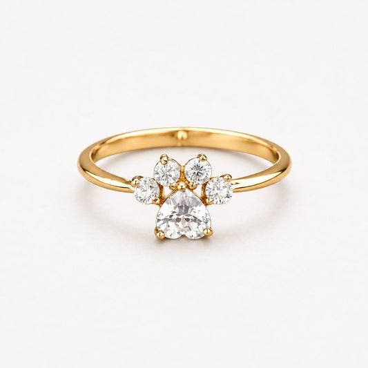 Vintage Zirconia Paw Ring