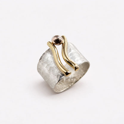 Vintage Gold Hand and Silver Ring