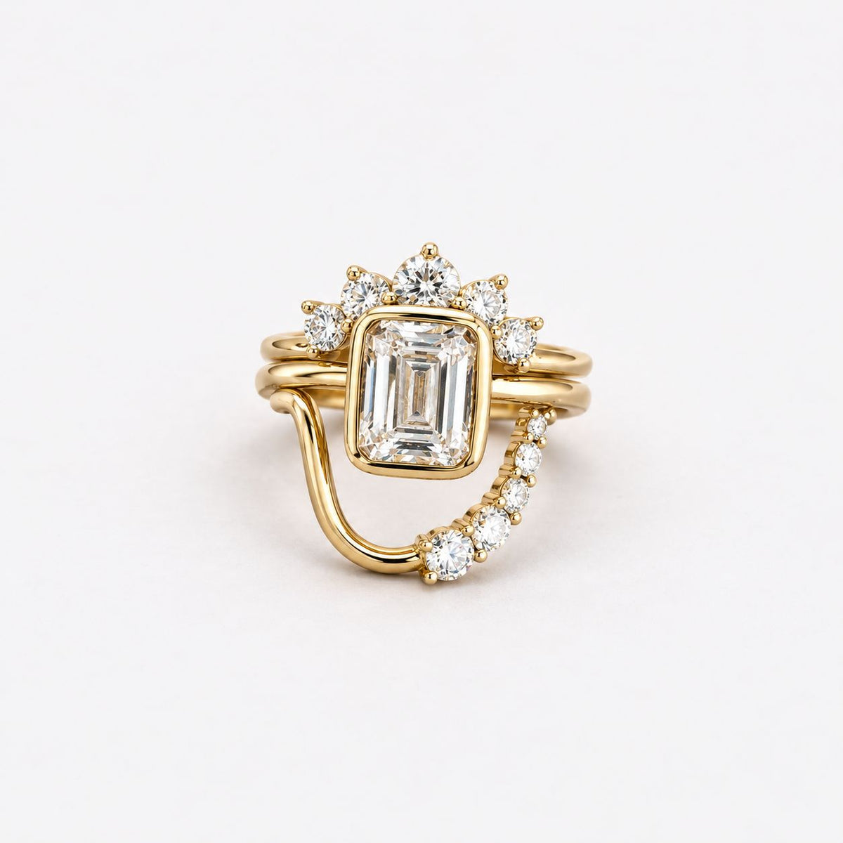Vintage Elegant Glass Golden Ring