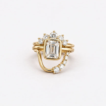 Vintage Elegant Glass Golden Ring