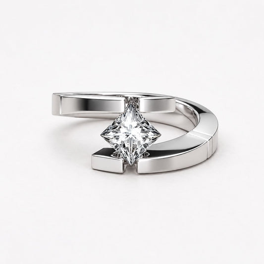 Vintage Zirconia Open Silver Ring
