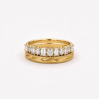 Vintage Bright Ring Golden Set