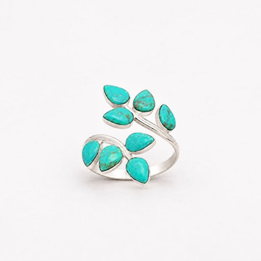 Vintage Turquoise Leaf Ring