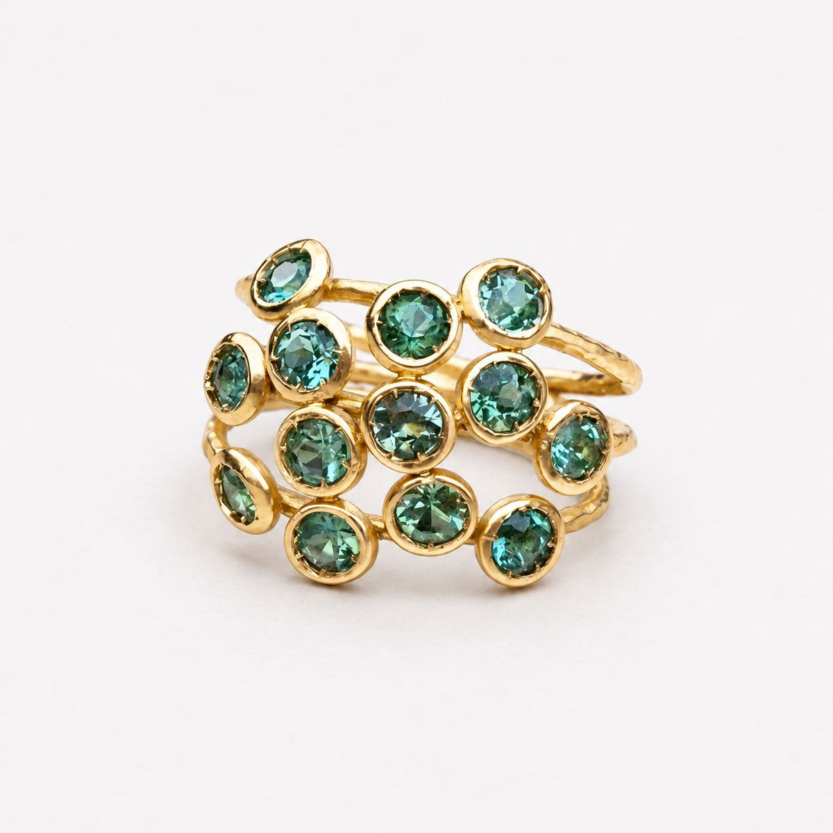 Vintage Green Inlaid Glass Ring