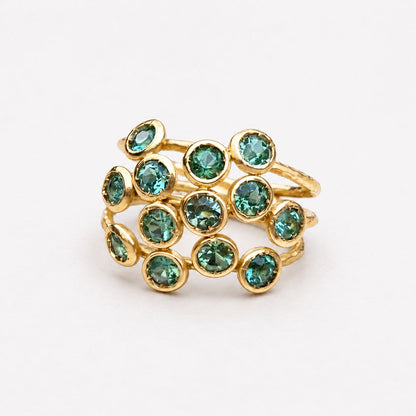 Vintage Green Inlaid Glass Ring
