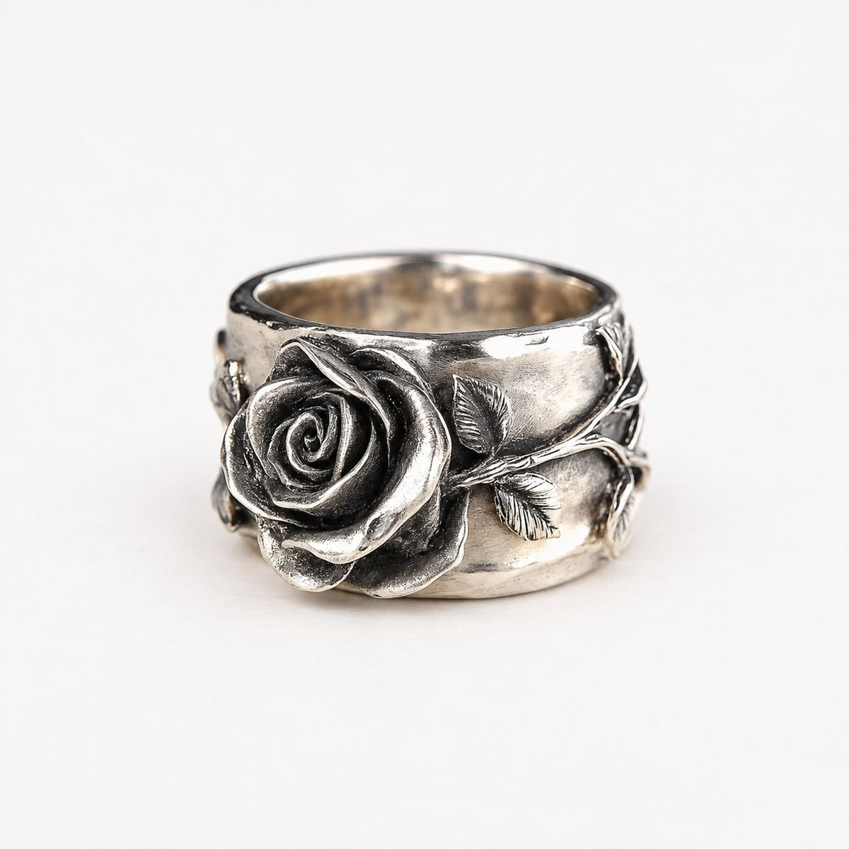 Vintage Silver Flower Band Ring