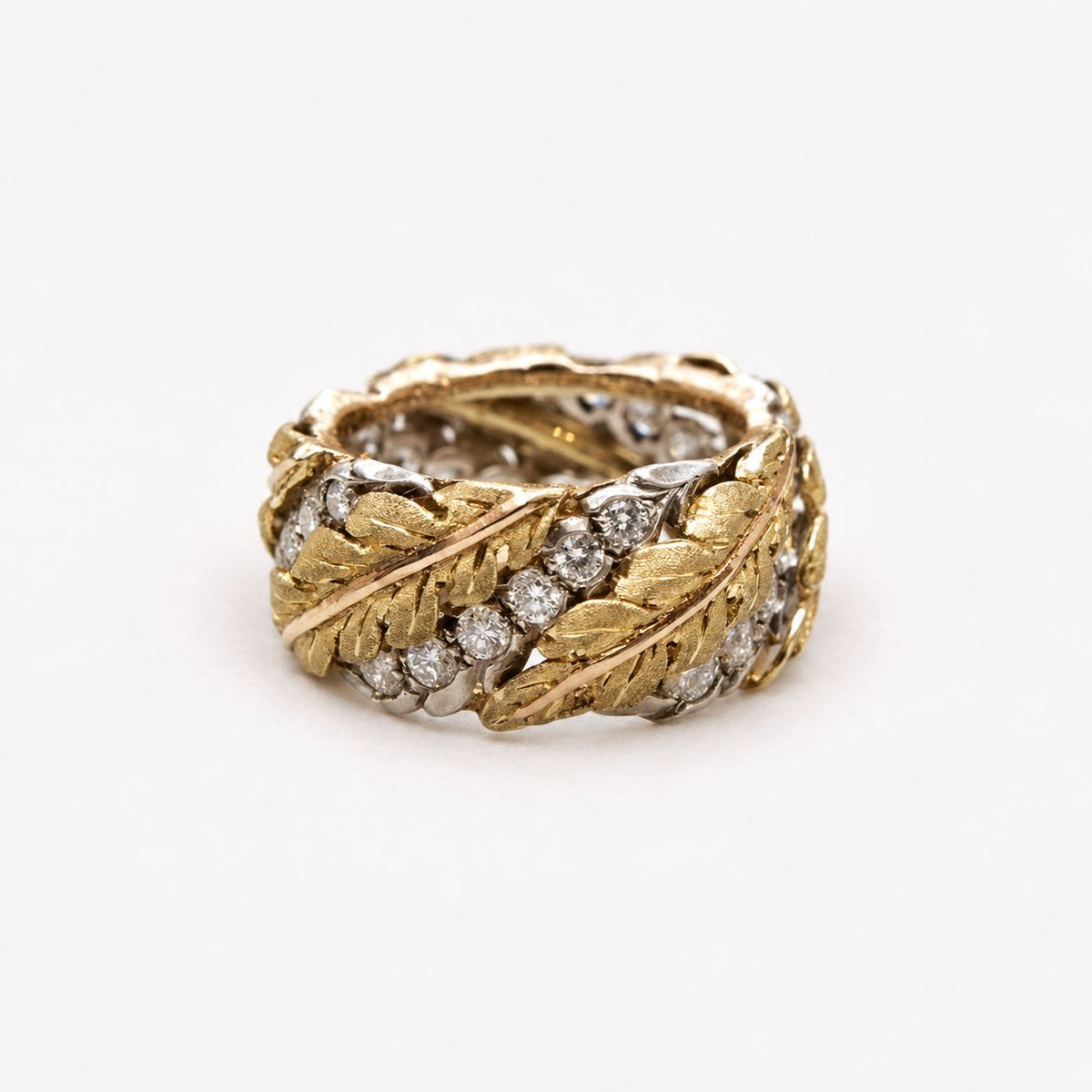 Vintage Gold & Diamond Leaf Ring