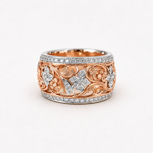 Vintage Rose Flower Hollow Ring