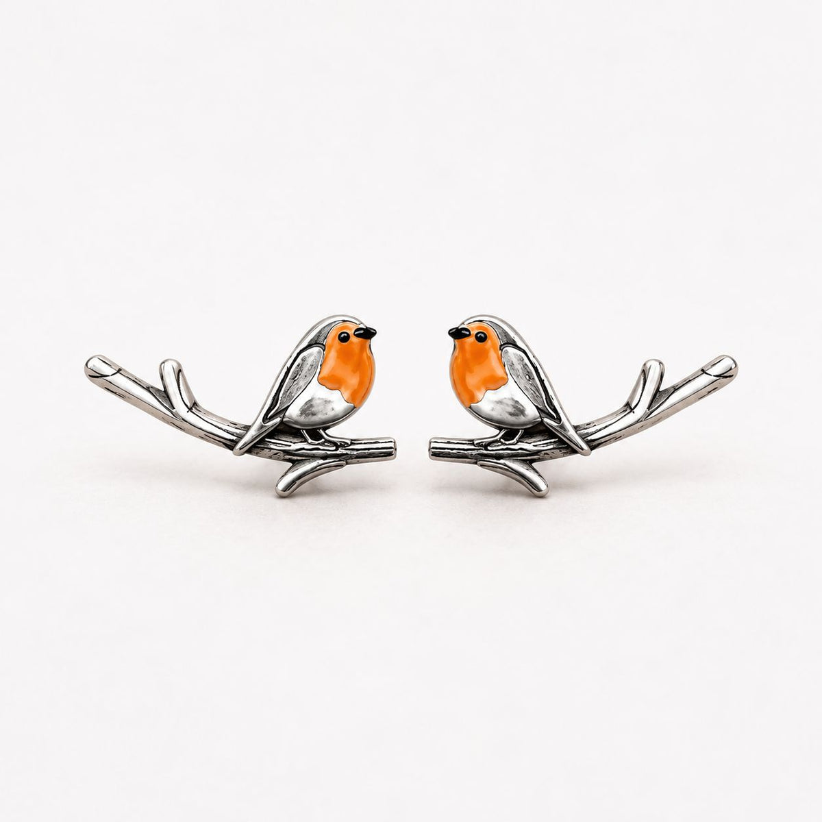 Vintage Birdie Silver Earrings