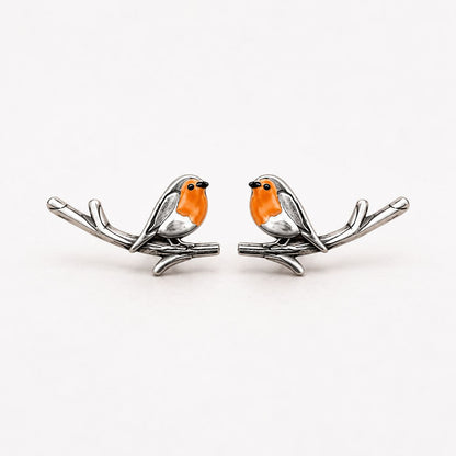 Vintage Birdie Silver Earrings