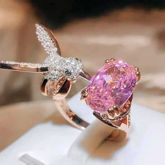 The Hummingbird Gemstone Ring Adjustable