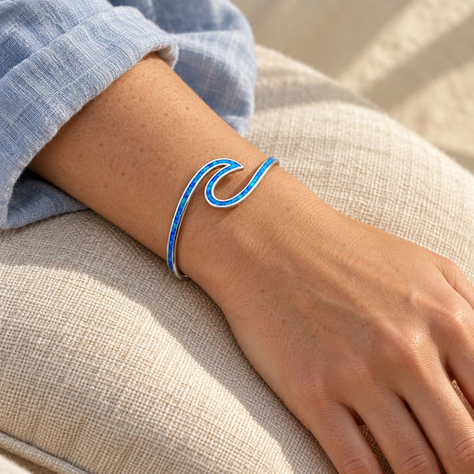 Sea Wave Opal Bracelet in Silver