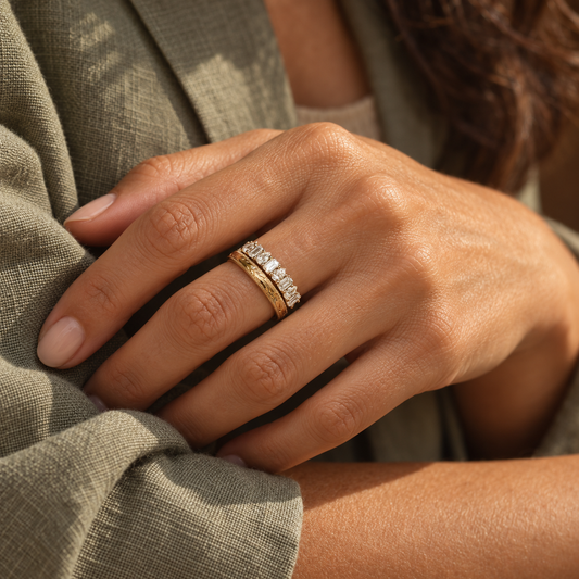 Vintage Bright Ring Golden Set