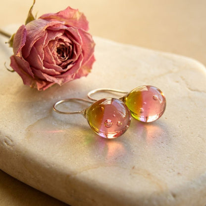 Vintage Warm Glass Drop Earrings