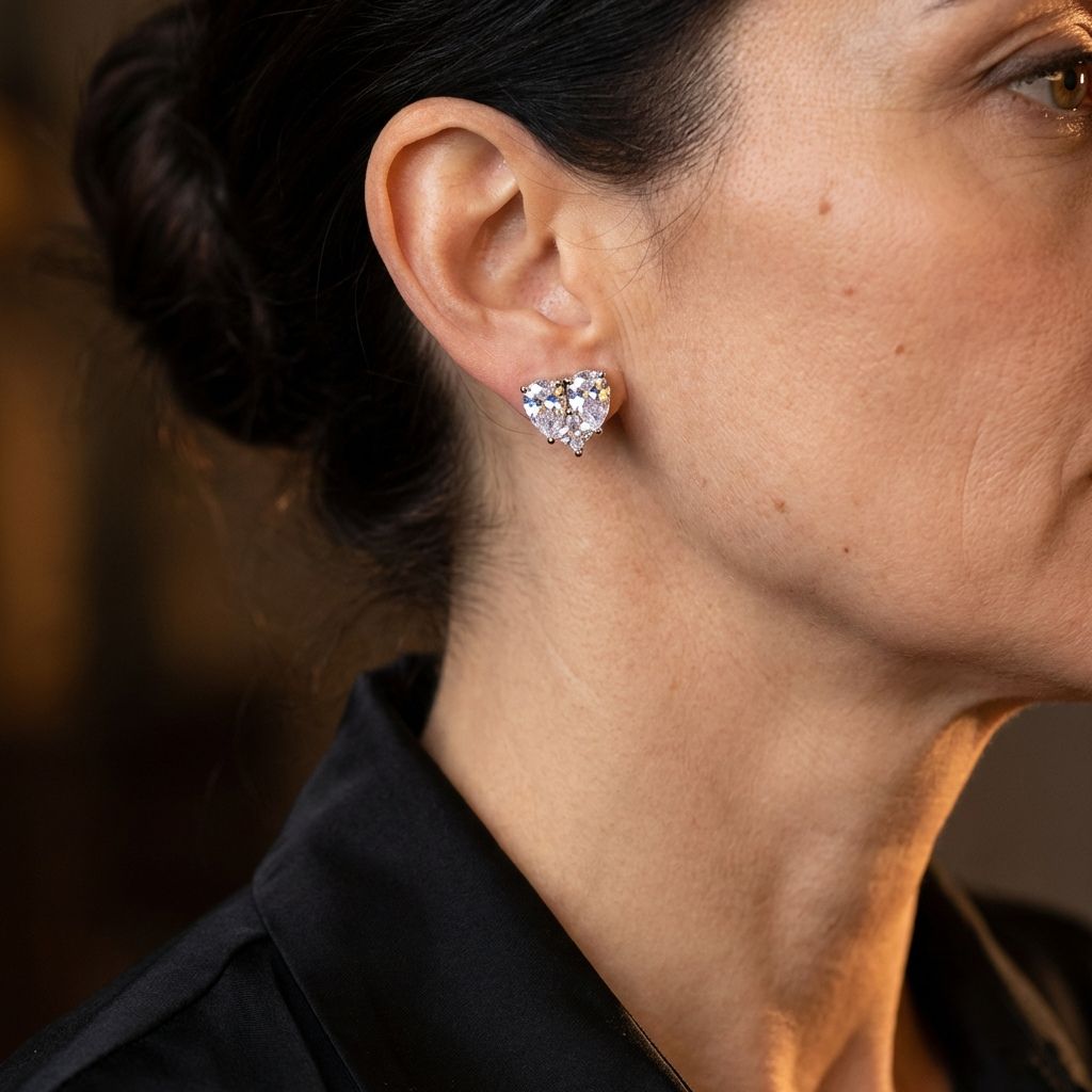 Timeless Heart-Shaped Brilliant Gemstone Sparkle Earrings
