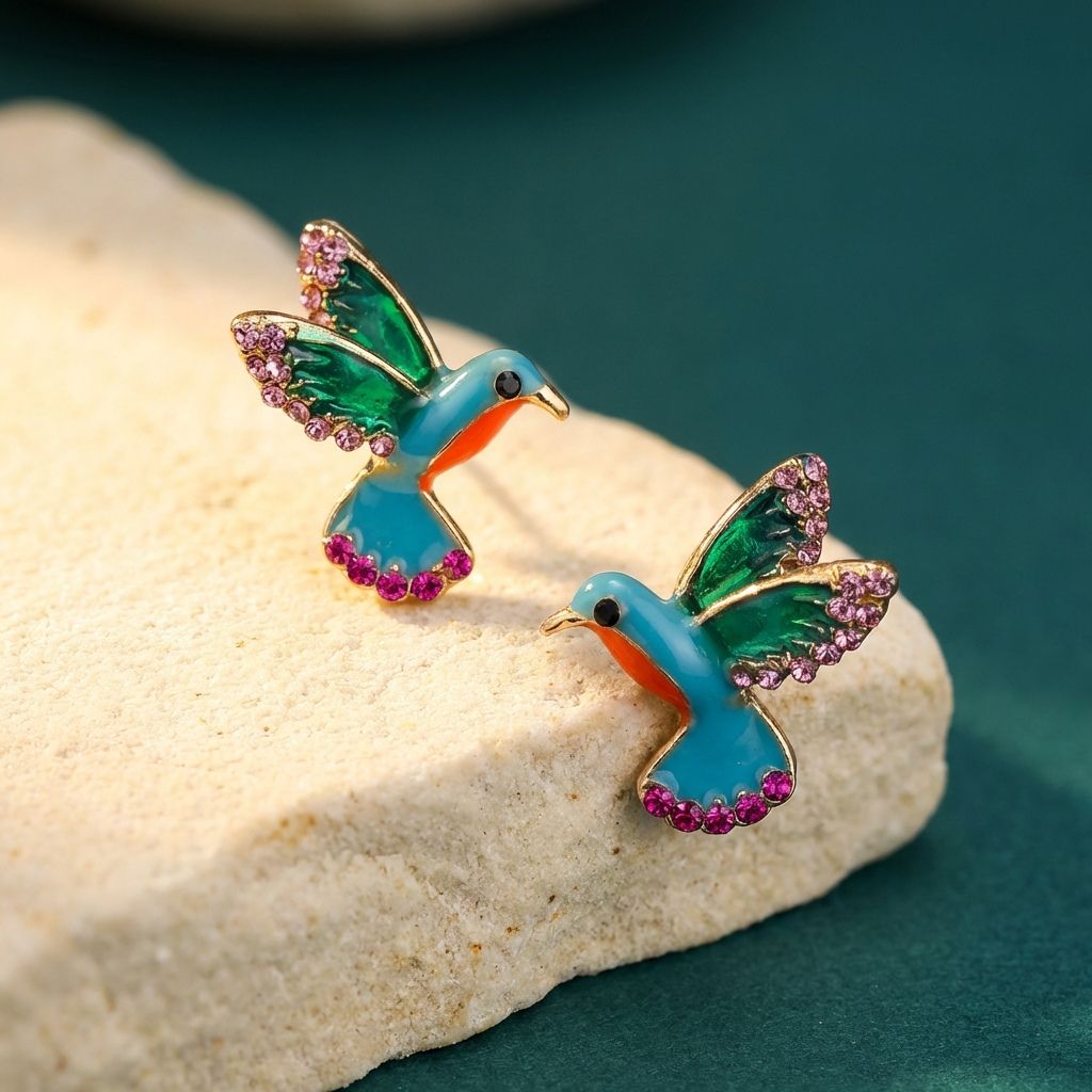Crystal Hummingbird Earrings
