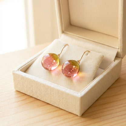 Vintage Warm Glass Drop Earrings