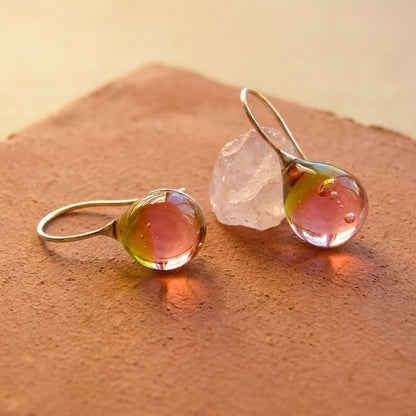 Vintage Warm Glass Drop Earrings