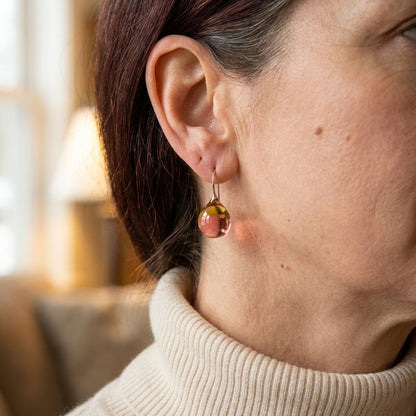 Vintage Warm Glass Drop Earrings