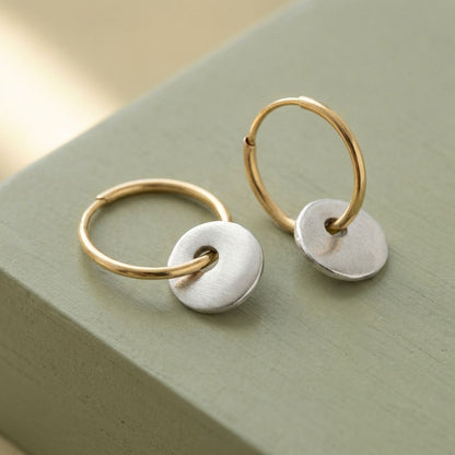 Golden Hoops Silver Earrings