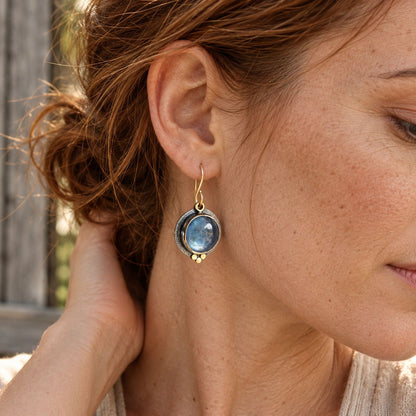Vintage Blue Moonstone Earrings