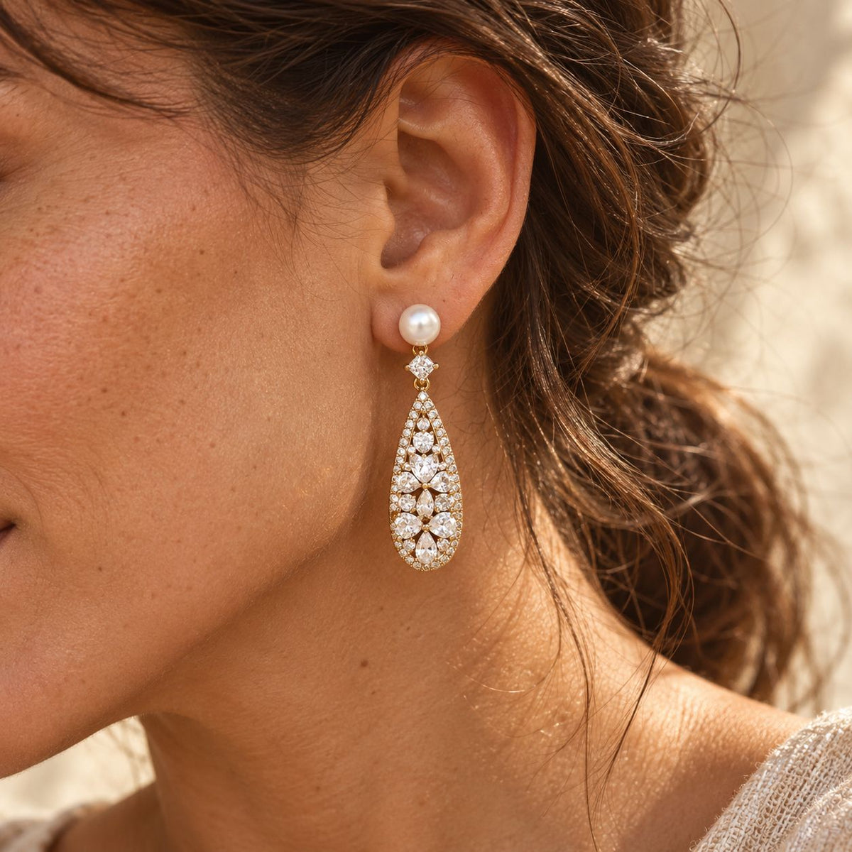 Vintage Bright Pearl Earrings