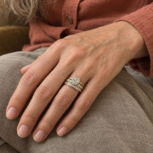 Vintage Bright Round Zirconia Ring Set