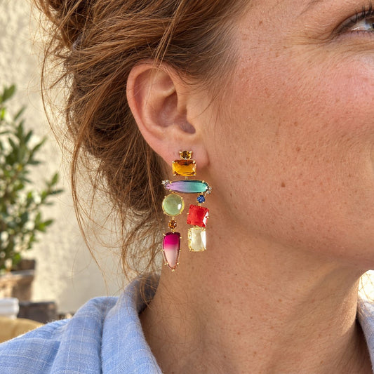 Vintage Colorful Cocktail Dangling Earrings