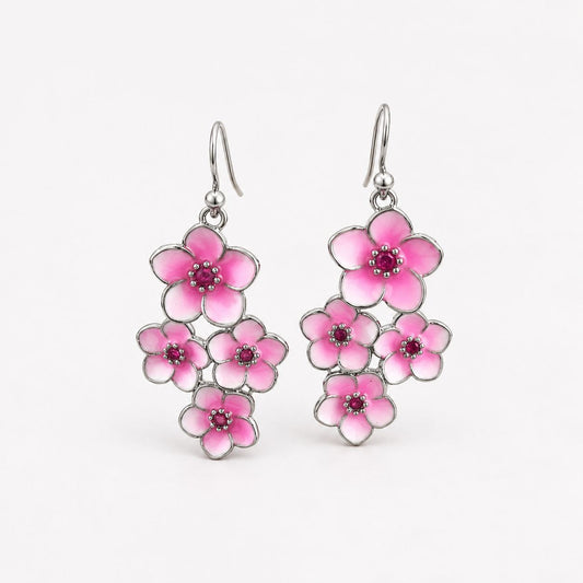 Vintage Colorful Floral Dangle Earrings