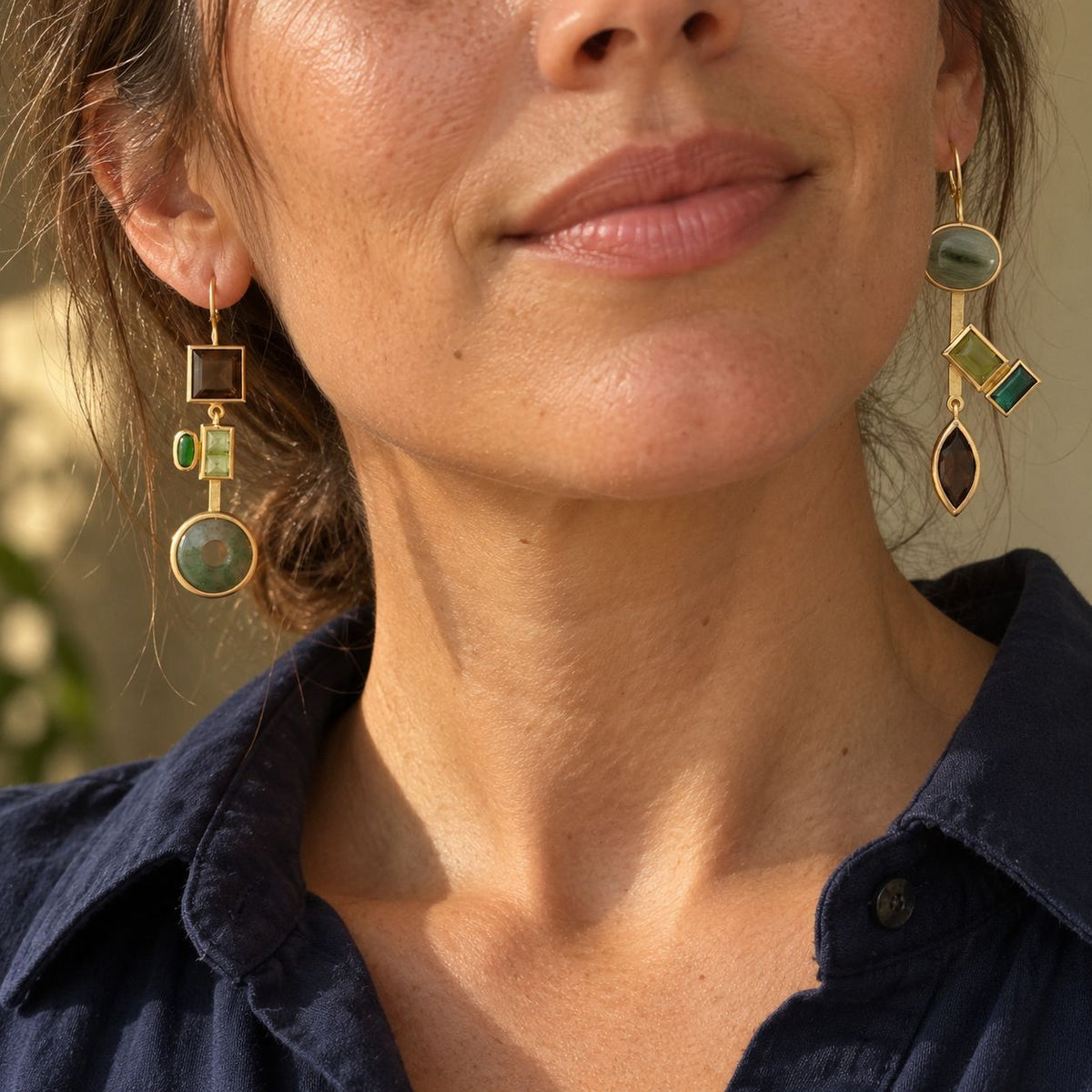 Vintage Dangling Crystal Forest Earrings