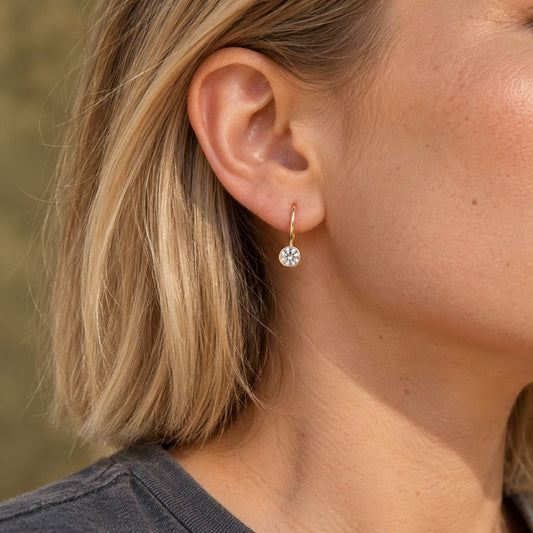 Vintage Earrings with Crystal Inlay