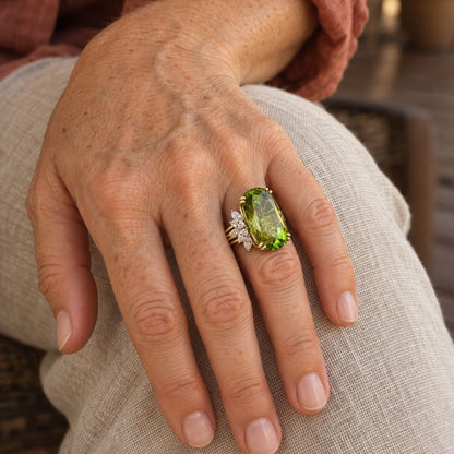 Vintage Green Zirconia Glass Ring