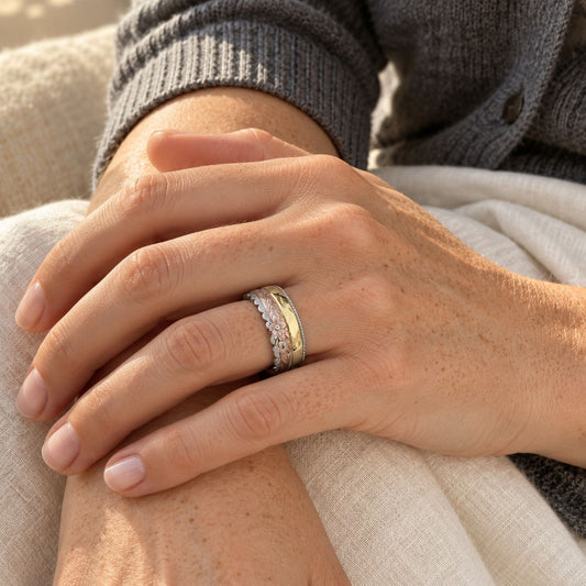 Vintage Rose Floral Golden Ring