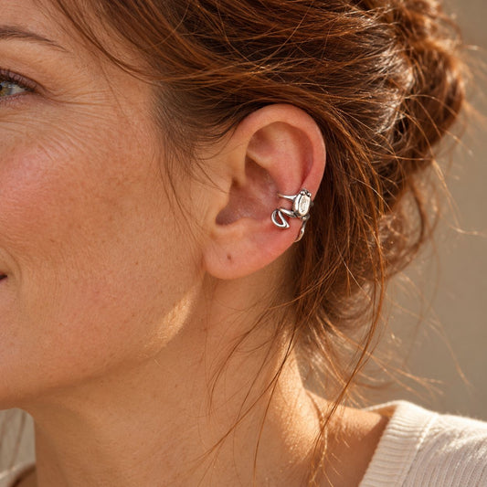 Vintage Silver Frog Earrings