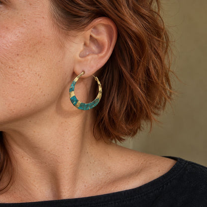 Vintage Turquoise Hoop Earrings
