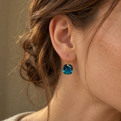 Vintage Zirconia Blue Earrings