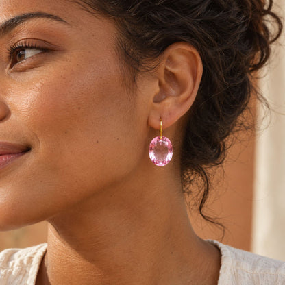 Vintage Zirconia Pink Earrings