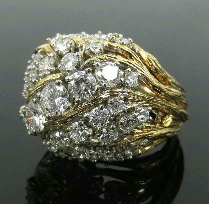 Vintage Exquisite Bright Gold Ring-Lydieannejewelry