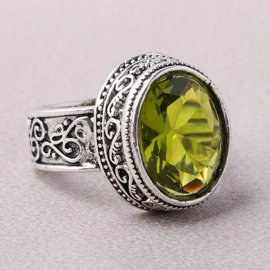 Vintage Crystal Olive Ring-Lydieannejewelry
