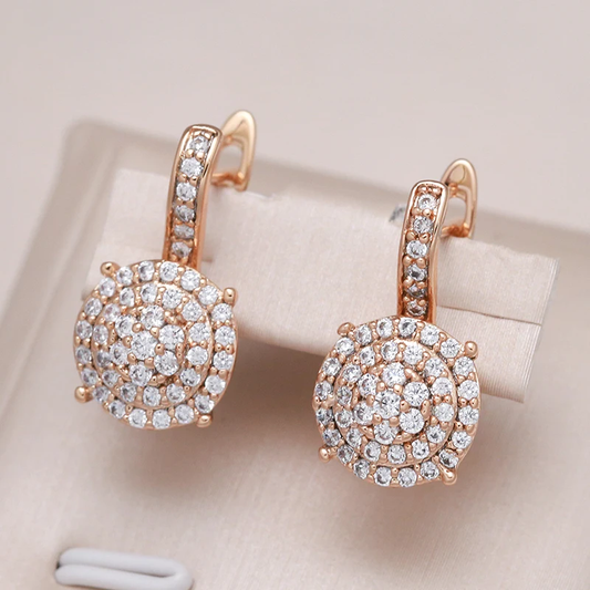 Elegant Bright Rounded Gold Earrings-Lydieannejewelry