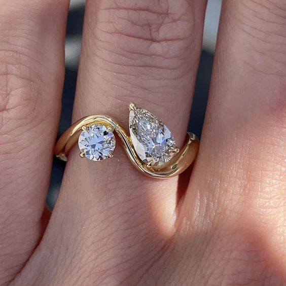Vintage Luxury Golden Zirconia Ring-Lydieannejewelry