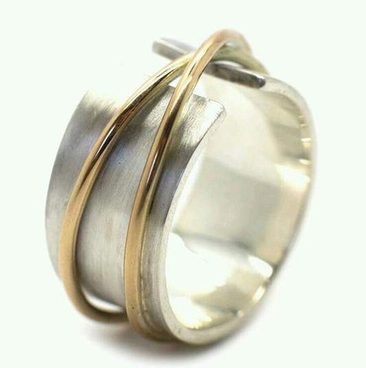 Vintage Fine Gold and Silver Ring-Lydieannejewelry