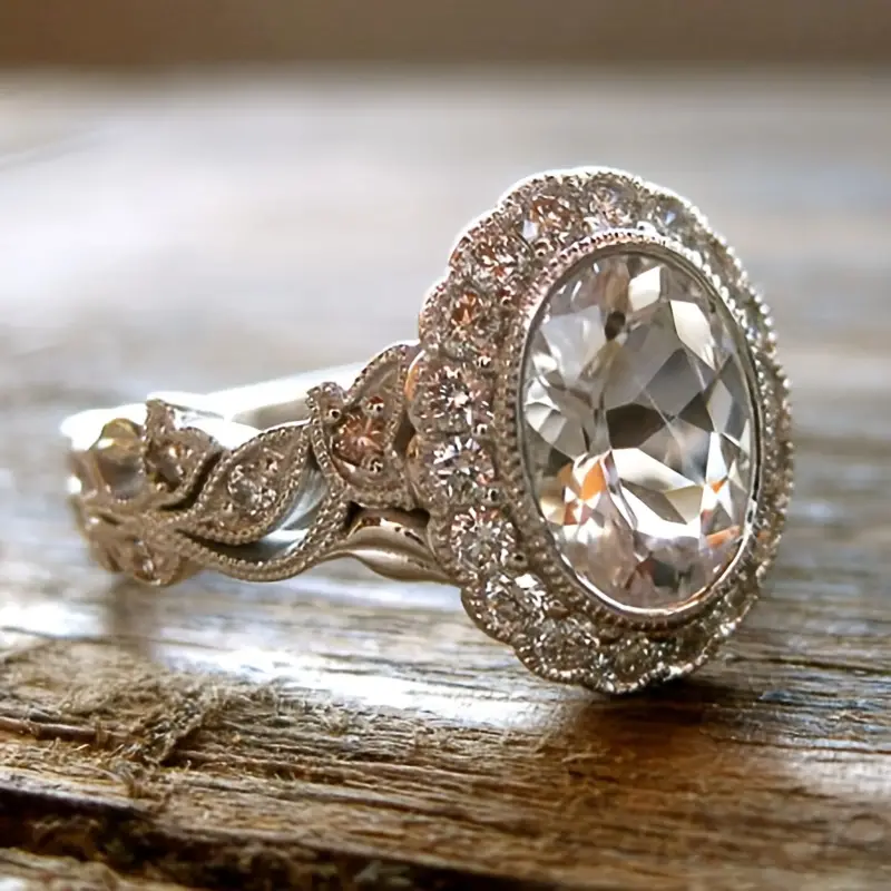 Vintage Inlaid Glass Bright Ring-Lydieannejewelry