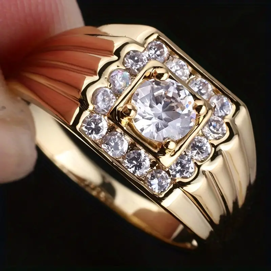 Vintage Gold Layer Zirconia Ring-Lydieannejewelry
