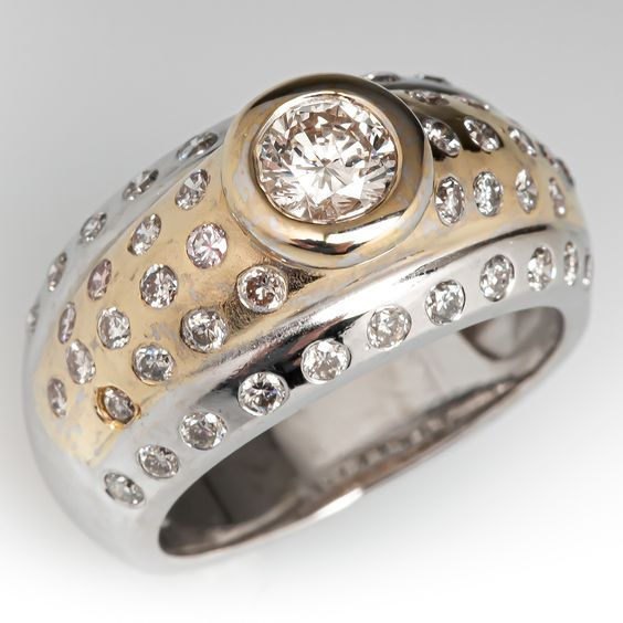 Vintage Fancy Thick Zirconia Ring-Lydieannejewelry