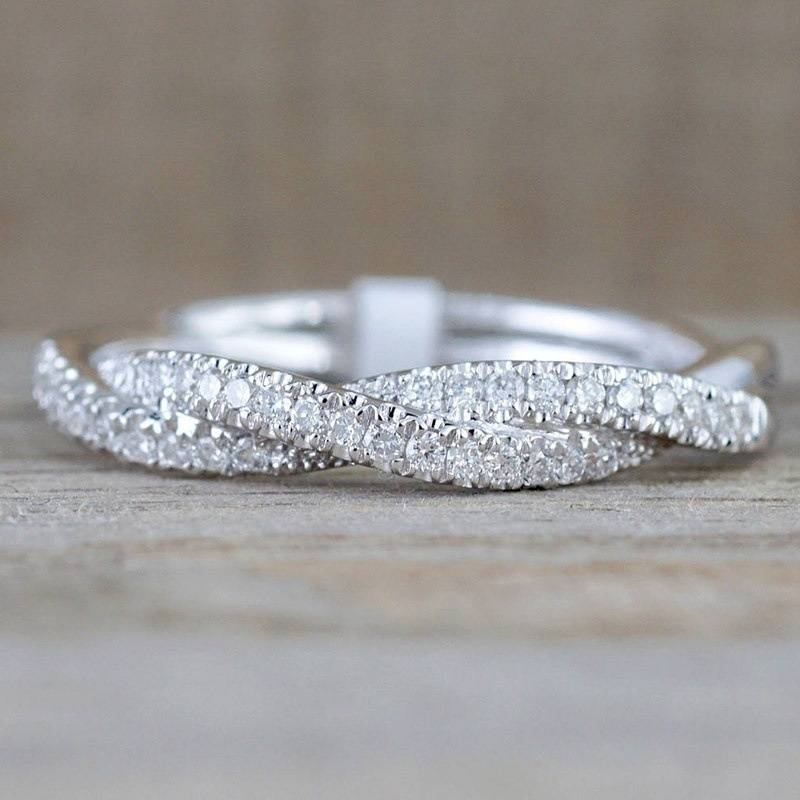 Vintage Braided Bright Silver Ring-Lydieannejewelry