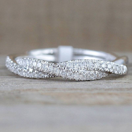 Vintage Braided Bright Silver Ring-Lydieannejewelry