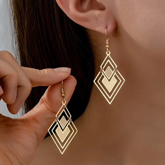 Gold Geometric Vintage Earrings